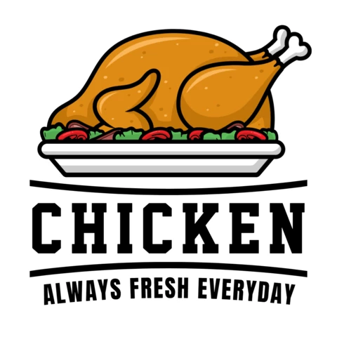 Plantilla de diseño de logotipo de comida para pollos