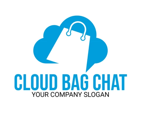 Modèle de logo pour le chat en nuage