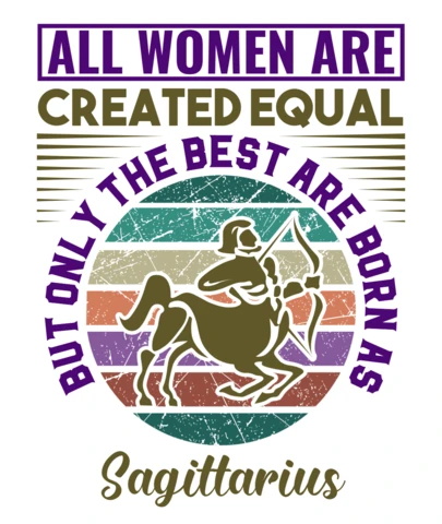 Bewerkbare retro typografie ontwerpsjabloon voor vrouwen van de Boogschutter