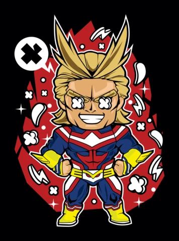 Plantilla de diseño de personaje de dibujos animados All might my hero academia