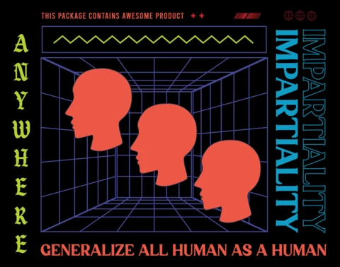 Impartiality Design Template with Human Silhouettes for Poster Creation