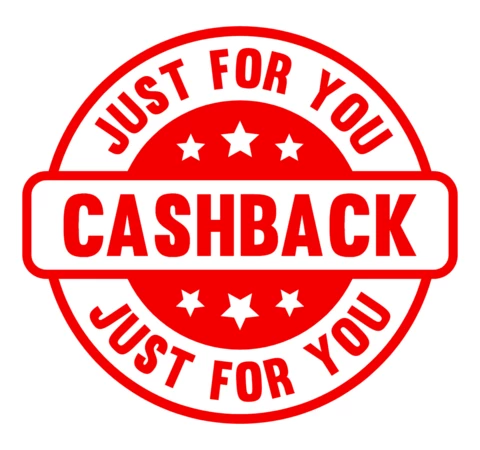 Modelo de design de promoção de selos de crachá de cashback