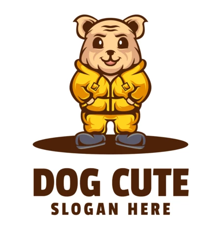 Niedliche Hunde-Logo-Design-Vorlage