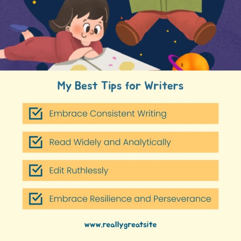 Best Tips for Writers Children's Book Instagram Post Design Template