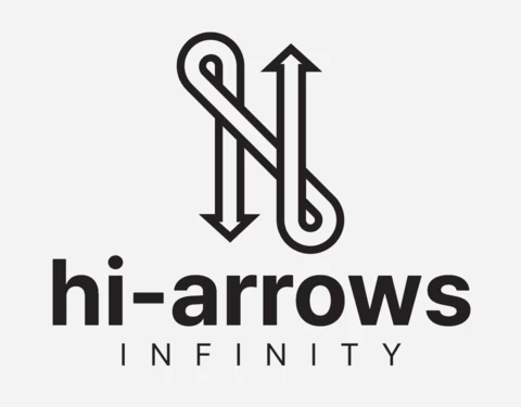 H Letter Arrows Logo Design Template Black