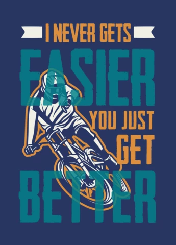 Cycling Quote Vintage Poster Design Template