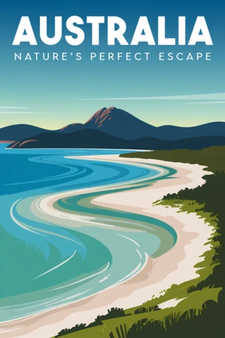 Modèle de conception d'évasion nature en Australie pour affiches de voyage