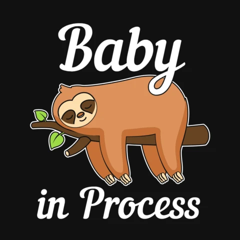 Birth Announcement Cute Sloth T-Shirt Design