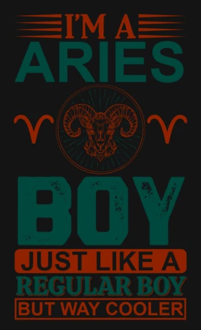 I'm A Aries Boy Zodiac Sign T-Shirt Design Template