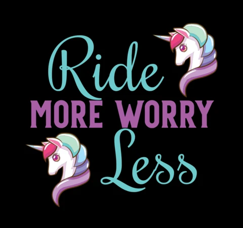 Ride More Unicorn Typography T-shirt Design Template