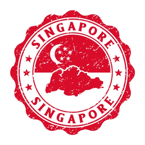 Singapore Stamp Logo Design Template