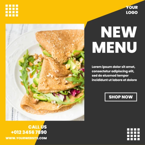 Two-Tone Yellow Grey Promotional Instagram Post Design Template