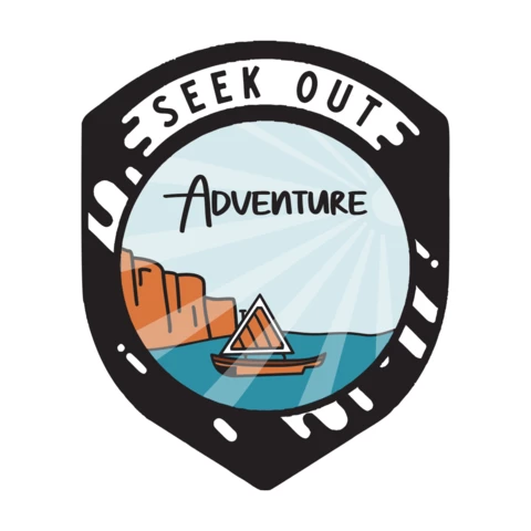 Seek Out Adventure Boat Badge Template Design