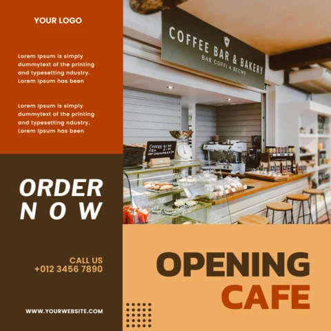 Em breve, modelo de design de postagem de mídia social para cafeteria