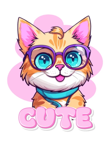 Cute Cat T-shirt Design