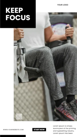 Man Training In Gym Center Instagram Story Post Design Template