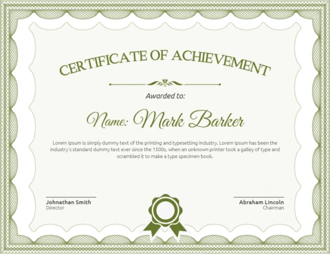Modern Elegant Professional Certificate Post Design Template