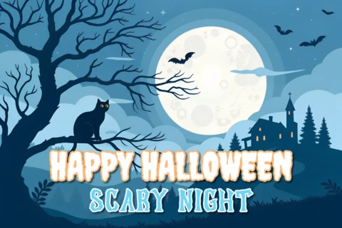 Happy Halloween Scary Night Design Template for Posters