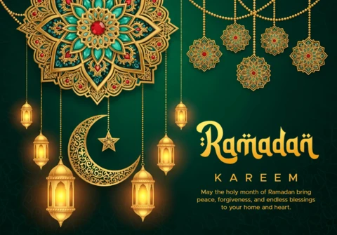 Ramadan Lantern Design Template for Greeting Cards and Invitations
