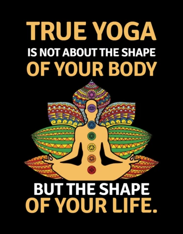 True Yoga Is Not About The Shape T-shirt Design Template