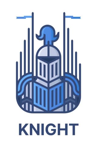 Plantilla de diseño de logotipo Knight colorful
