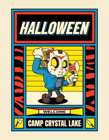 Friday The 13th Comic Halloween Poster Design Template