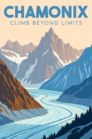 Mountain Landscape Design Template for Adventure Poster