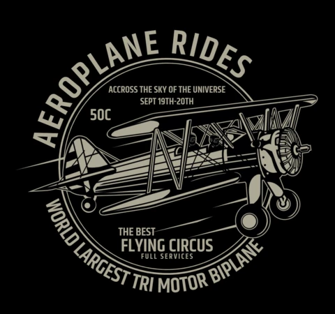 Modèle de t-shirt pour les promenades en avion
