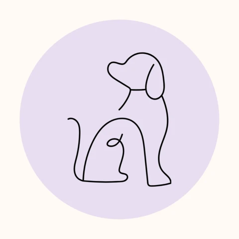 Cute Dog Line Art Instagram Story Highlight Cover Design Template