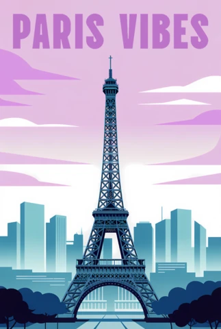 Paris Vibes Graphic Design Template for Posters