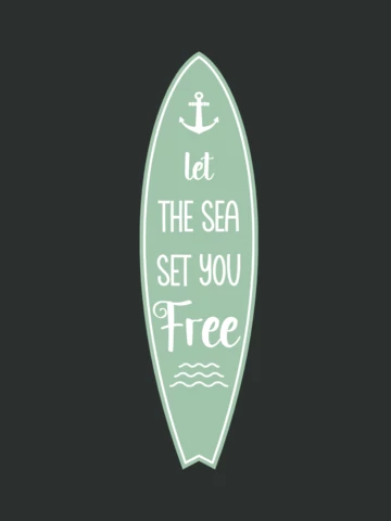 Modèle de t-shirt de planche de surf d'été