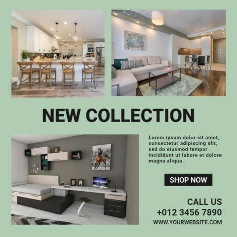 Soft Green Collage Ad Instagram Post Design Template