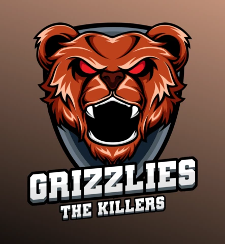 Grizzlies Bear Angry Animal Sport Mascot Team Badge