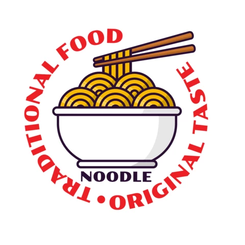 Noodle Traditional Food Logo Design Template