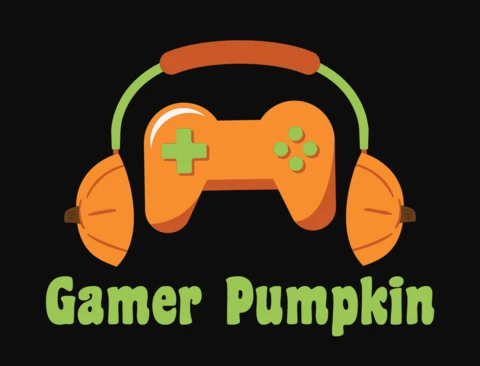 Modelo de design de camiseta com controle de abóbora para gamers