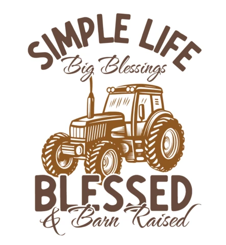 Einfaches Leben, große Segnungen Farm-raised & Traktor T-Shirt Design Vorlage