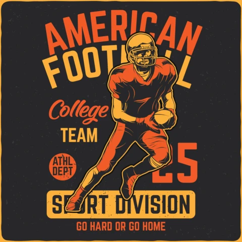 Desenho de camiseta de time universitário de futebol