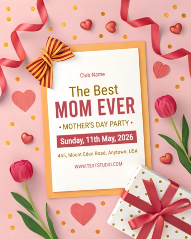 Charming Mother's Day Party Invitation Template - Elegant Floral Design