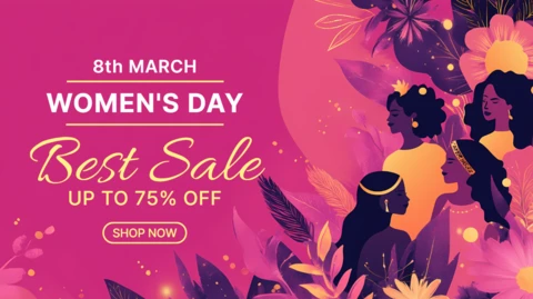 Women's Day Sale Design Template - Up to 75% Off