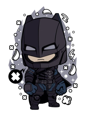 Batman Black Cartoon Character T-shirt Design Template