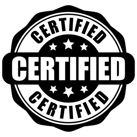 Zertifizierter stempel logo entwurfsvorlage