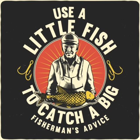 Fisherman's Advice Vintage T-Shirt Design Template