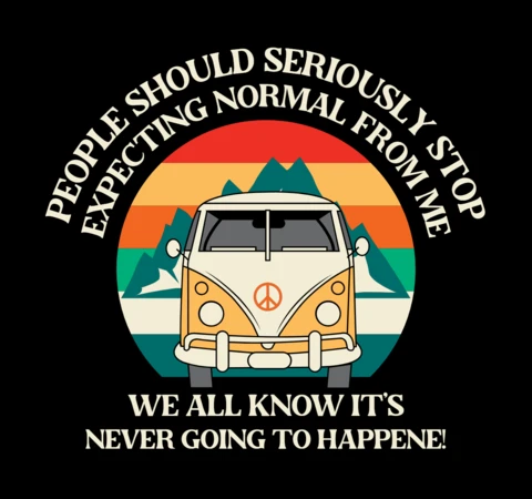 Vintage Hippie Van Quote T-shirt Design Template
