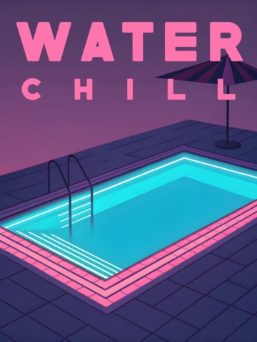 Modèle de design rétro plat de piscine décontractée pour les invitations à des fêtes d'été