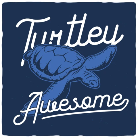 Turtley Awesome T-shirt Design Template