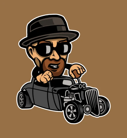 Modèle de t-shirt de personnage de dessin animé Breaking bad heisenberg hotrod