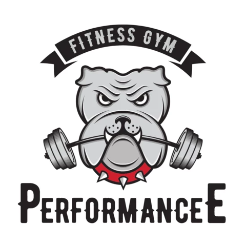 Plantilla de diseño de logotipo de perro de gimnasio