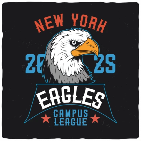 Modèle de t-shirt de la ligue universitaire des Aigles