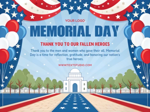 Patriotic Memorial Day Celebration Design Template – Editable Festive Graphics