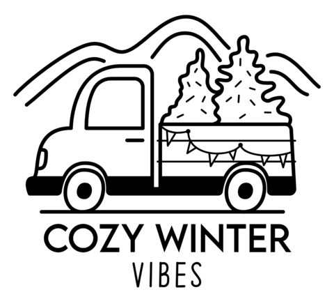 Design de modelo de logotipo de arte de linha com silhueta de vibrações de inverno aconchegantes